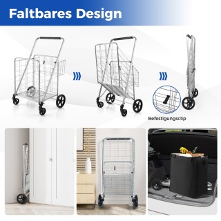 Costway  Πτυσσόμενο Καρότσι Αγορών με Μεγάλη Χωρητικότητα και Ανθεκ...