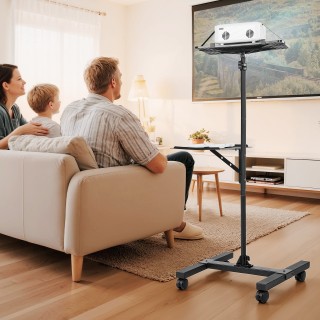 VEVOR Βάση Προβολέα με Ρυθμιζόμενο Ύψος 860-1360mm, Διπλή Ραφιέρα L...