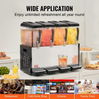 VEVOR Εμπορικός Διανομέας Ποτών 12L x 4 Δεξαμενές Κρύου Χυμού SYYL... VEVOR Εμπορικός Διανομέας Ποτών 12L x 4 Δεξαμενές Κρύου Χυμού SYYL...