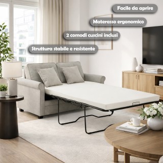 Shally Dogan Διθέσιος Γκρι Καναπές-Κρεβάτι με Εργονομικό Μαξιλάρι M...