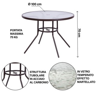 Galileo Στρογγυλό τραπέζι εξωτερικού χώρου 100 εκ από ανθρακούχο χά... Galileo Στρογγυλό τραπέζι εξωτερικού χώρου 100 εκ από ανθρακούχο χά...