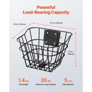 VEVOR Καλάθι Ποδηλάτου/Ηλεκτρικού Σκούτερ με Σταθερή Βάση για Παιδι...