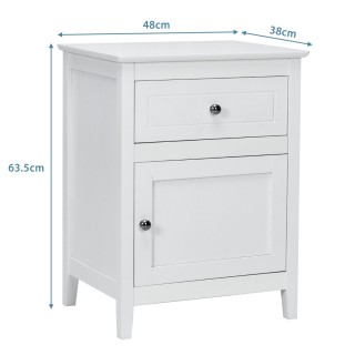 Costway Σετ 2 κομοδίνων από ξύλο πεύκου με συρτάρι και πόρτα, βοηθ... Costway Σετ 2 κομοδίνων από ξύλο πεύκου με συρτάρι και πόρτα, βοηθ...
