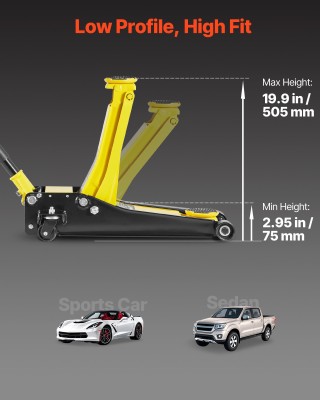 VEVOR Ανυψωτικό Χαμηλού Προφίλ 2 Τόνων με Διπλή Αντλία Γρήγορης Ανύ...