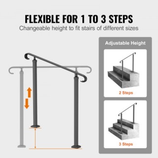 Σιδερένιο Κάγκελο VEVOR για 1-2 Σκαλοπάτια, Ρυθμιζόμενο Μαύρο Κάγκε... Σιδερένιο Κάγκελο VEVOR για 1-2 Σκαλοπάτια, Ρυθμιζόμενο Μαύρο Κάγκε...