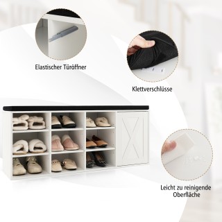 Λευκός Πάγκος Παπουτσιών με Μαξιλάρι και Ρυθμιζόμενα Ράφια 110,5 ... Λευκός Πάγκος Παπουτσιών με Μαξιλάρι και Ρυθμιζόμενα Ράφια 110,5 ...