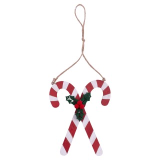 Villa dEste Home Ξύλινο Χριστουγεννιάτικο Διακοσμητικό Μπαστουνάκι ...