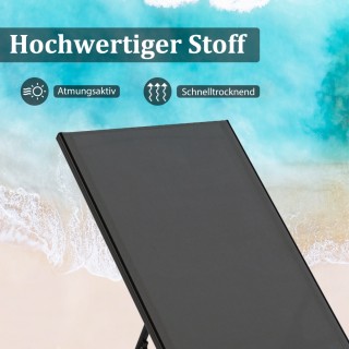 Costway Ξαπλώστρα Με Ρόδες & Πλαϊνό Τραπεζάκι Κήπου, Ξαπλώστρα Με Ρ...