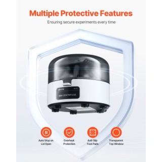 VEVOR Μίνι Φυγόκεντρος 7000rpm με 2-σε-1 Ρότορα για 0.2/1.5/2ml Δοκ...