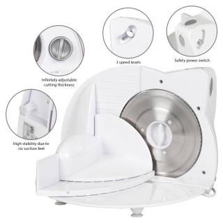 Ηλεκτρικός Κόφτης Τροφίμων - Αλλαντικών 180W Λευκό AS2958 Clatronic