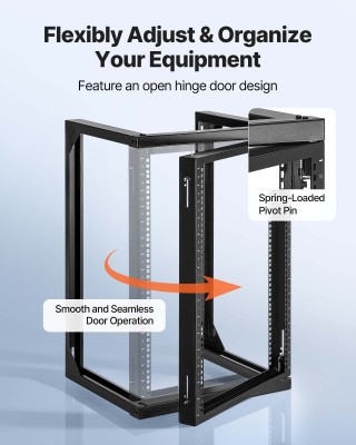 VEVOR 15U Τοίχου Σερβερ Ράφι με 180° Πόρτα, Ιδανικό για Δίκτυα & AV...