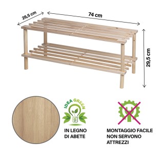 Galileo Ανοιχτή παπουτσοθήκη με 2 ράφια από ξύλο έλατου 74x26,5x29,... Galileo Ανοιχτή παπουτσοθήκη με 2 ράφια από ξύλο έλατου 74x26,5x29,...