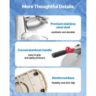 VEVOR Ηλεκτρικός Παρασκευαστής Θρυμματισμένου Πάγου και Χιονιού 220...