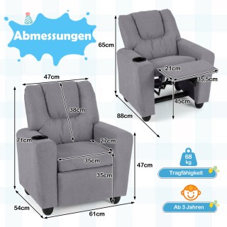 Costway Παιδική πολυθρόνα-καναπές με λειτουργία relax, ρυθμιζόμενη ... Costway Παιδική πολυθρόνα-καναπές με λειτουργία relax, ρυθμιζόμενη ...