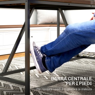 HOMCOM  Τραπέζι τραπεζαρίας για 6 άτομα βιομηχανικού στυλ από ξύλο ...