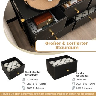 Συρταριέρα Αποθήκευσης με 5 Υφασμάτινα Συρτάρια 100 x 30 x 58,5 Μαύ...