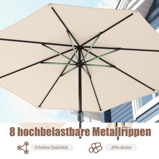 Ομπρέλα Κήπου με Ανθεκτικό Πολυεστερικό Κάλυμμα και Μεταλλικό Σκελε...