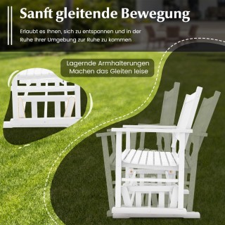 Costway  Εξωτερικός Πάγκος Κούνιας από Ξύλο Λεύκας για 2 Άτομα με Α...