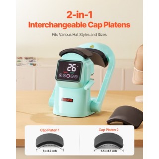 VEVOR Πράσινη Αυτόματη Πρέσα Καπέλων με 2 Ανταλλάξιμες Πλάκες και Ο...