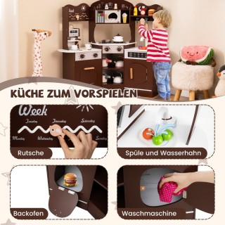Costway Ξύλινη Γωνιακή Παιδική Κουζίνα με Φώτα, Ήχους και Αξεσουάρ ... Costway Ξύλινη Γωνιακή Παιδική Κουζίνα με Φώτα, Ήχους και Αξεσουάρ ...