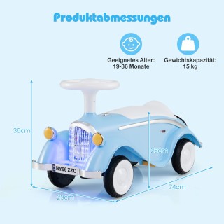 Costway Κλασικό Παιδικό Όχημα με Ποδόσφαιρο, Τιμόνι, Κόρνα & LED Φώ...