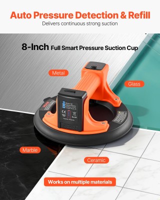 VEVOR Ηλεκτρική Βεντούζα 203mm με Οθόνη για Ισχύ & Μπαταρία, 200kg ...