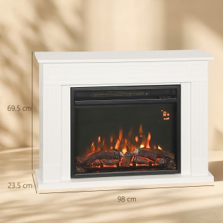 HOMCOM Ηλεκτρικό Τζάκι με Φλόγα 5 Φωτεινότητας, Τηλεχειριστήριο και...