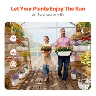 VEVOR Πολυκαρβονικό Θερμοκήπιο 6 x 4 Πόδια Εξωτερικό Θερμοκήπιο για...