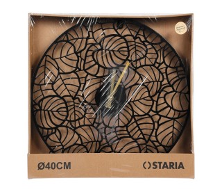 Ostaria Ρολόι Μεταλλικό Calathea Μαύρο και Χρυσό D40cm -37637 Ostaria Ρολόι Μεταλλικό Calathea Μαύρο και Χρυσό D40cm -37637