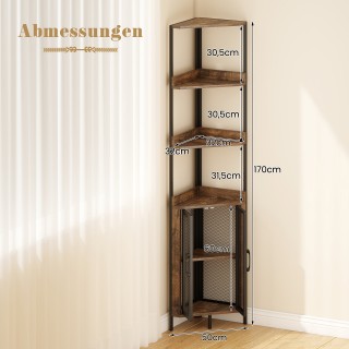 Costway Ράφι με Ντουλάπι & Πόρτες & Μεταλλικό Πλαίσιο Ελεύθερο Βιβλ...