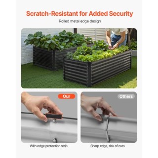 VEVOR Μεταλλικό Υπερυψωμένο Κήπο 6x3x2 πόδια Εξωτερική Γαλβανισμένη...