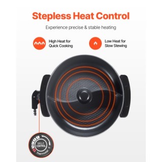 VEVOR Ηλεκτρική Κατσαρόλα 5L με Διαχωριστικό και Γυάλινο Καπάκι ZDD...