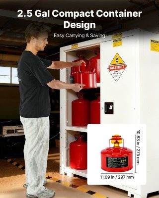 VEVOR Κόκκινο Κανιστήριο Βενζίνης 9,5 Λίτρων με Ανοξείδωτο Πλεγμένο...