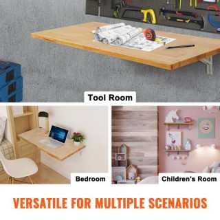 Πτυσσόμενο Επιτοίχιο Γραφείο VEVOR 1200 x 500 mm Φυσικό Ξύλο BGSGZZ...