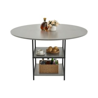 Στρογγυλό Ξύλινο Τραπέζι Δείπνου για 2-4 Άτομα 1200x1200x750 mm Γκρ... Στρογγυλό Ξύλινο Τραπέζι Δείπνου για 2-4 Άτομα 1200x1200x750 mm Γκρ...