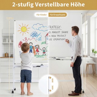 Costway Διπλής Όψης Ρυθμιζόμενος Πίνακας Λευκός με Ρόδες & Στήριγμα... Costway Διπλής Όψης Ρυθμιζόμενος Πίνακας Λευκός με Ρόδες & Στήριγμα...