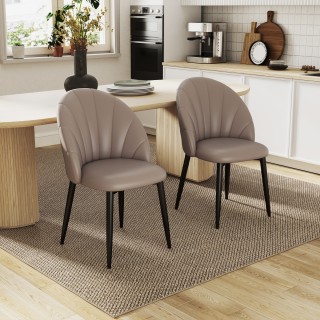 Σετ 2 Καρέκλες Τραπεζαρίας από PU Δέρμα με Μεταλλικά Πόδια και Πλάτ... Σετ 2 Καρέκλες Τραπεζαρίας από PU Δέρμα με Μεταλλικά Πόδια και Πλάτ...