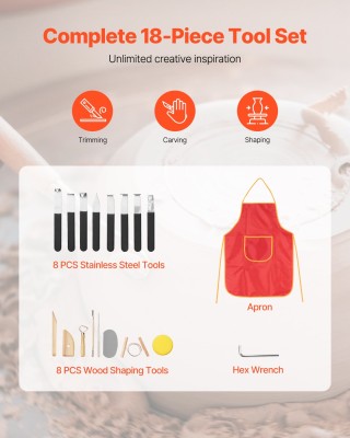 VEVOR Κεραμικός Τροχός 28 εκ για Σκάργια - Μεσαία Λειτουργία ρυθμιζ...