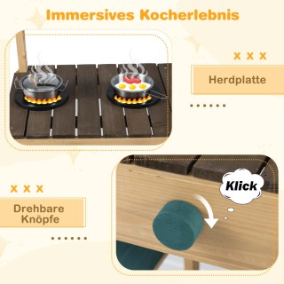 Costway Εξωτερική  Παιδική Κουζίνα με Γλάστρα  με Λειτουργία Νερού ...