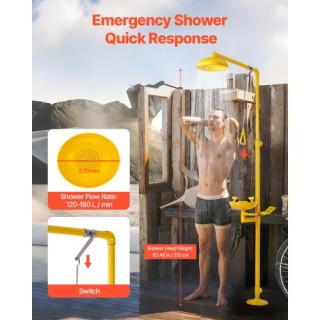 VEVOR Συσκευή Ντους Έκτακτης Ανάγκης και Οφθαλμική Πλύση OSHA-Appro...