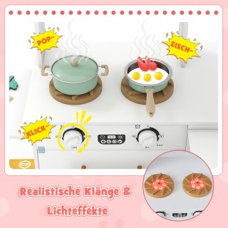 Costway Ξύλινο Σετ Κουζίνας Γωνιακό με Φως και Ήχο, Λευκό, με Επεκτ... Costway Ξύλινο Σετ Κουζίνας Γωνιακό με Φως και Ήχο, Λευκό, με Επεκτ...