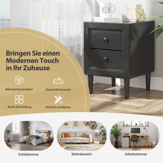 Costway Κομοδίνο Ξύλινο Βοηθητικό Τραπέζι με 2 Συρτάρια Μοντέρνο Τρ... Costway Κομοδίνο Ξύλινο Βοηθητικό Τραπέζι με 2 Συρτάρια Μοντέρνο Τρ...