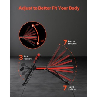 VEVOR Πολυλειτουργικός Ρωμαϊκός Πάγκος Υπερέκτασης ZDKLMYSSJX660SMI2V0