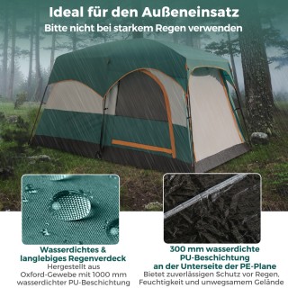 Costway Οικογενειακή Σκηνή 6 Ατόμων με Χώρισμα & Αδιάβροχη Προστασί... Costway Οικογενειακή Σκηνή 6 Ατόμων με Χώρισμα & Αδιάβροχη Προστασί...