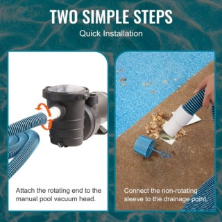 VEVOR Σωλήνας Καθαρισμού Πισίνας 1-1/2 x 30  YCR230FTPEPOEL825V0