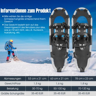 Costway Σετ Χιονοπέδιλων 4-σε-1 με Ρυθμιζόμενα Μπαστούνια και Τσάν... Costway Σετ Χιονοπέδιλων 4-σε-1 με Ρυθμιζόμενα Μπαστούνια και Τσάν...