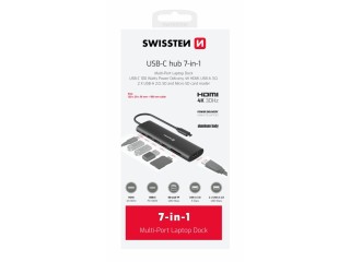SWISSTEN Πολυαντάπτορας USB-C 7 σε 1 (USB-C 100W, HDMI 4K, 1x USB-A...