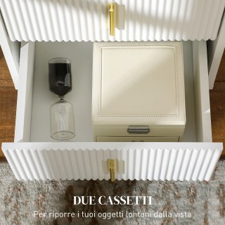 HOMCOM Κομοδίνο με 2 Συρτάρια από Ξύλο με Λαβές και Μεταλλικά Πόδια... HOMCOM Κομοδίνο με 2 Συρτάρια από Ξύλο με Λαβές και Μεταλλικά Πόδια...