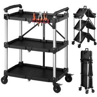 VEVOR Καρότσι Εργασίας 3 Επιπέδων 136 kg με Ρόδες 360° και Φρένα SX...