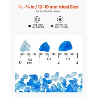 VEVOR Γυαλί Πυράς 10 Λιβρών 3/4 Τριών Χρωμάτων για Τζάκι/Αυλή FHBLB... VEVOR Γυαλί Πυράς 10 Λιβρών 3/4 Τριών Χρωμάτων για Τζάκι/Αυλή FHBLB...